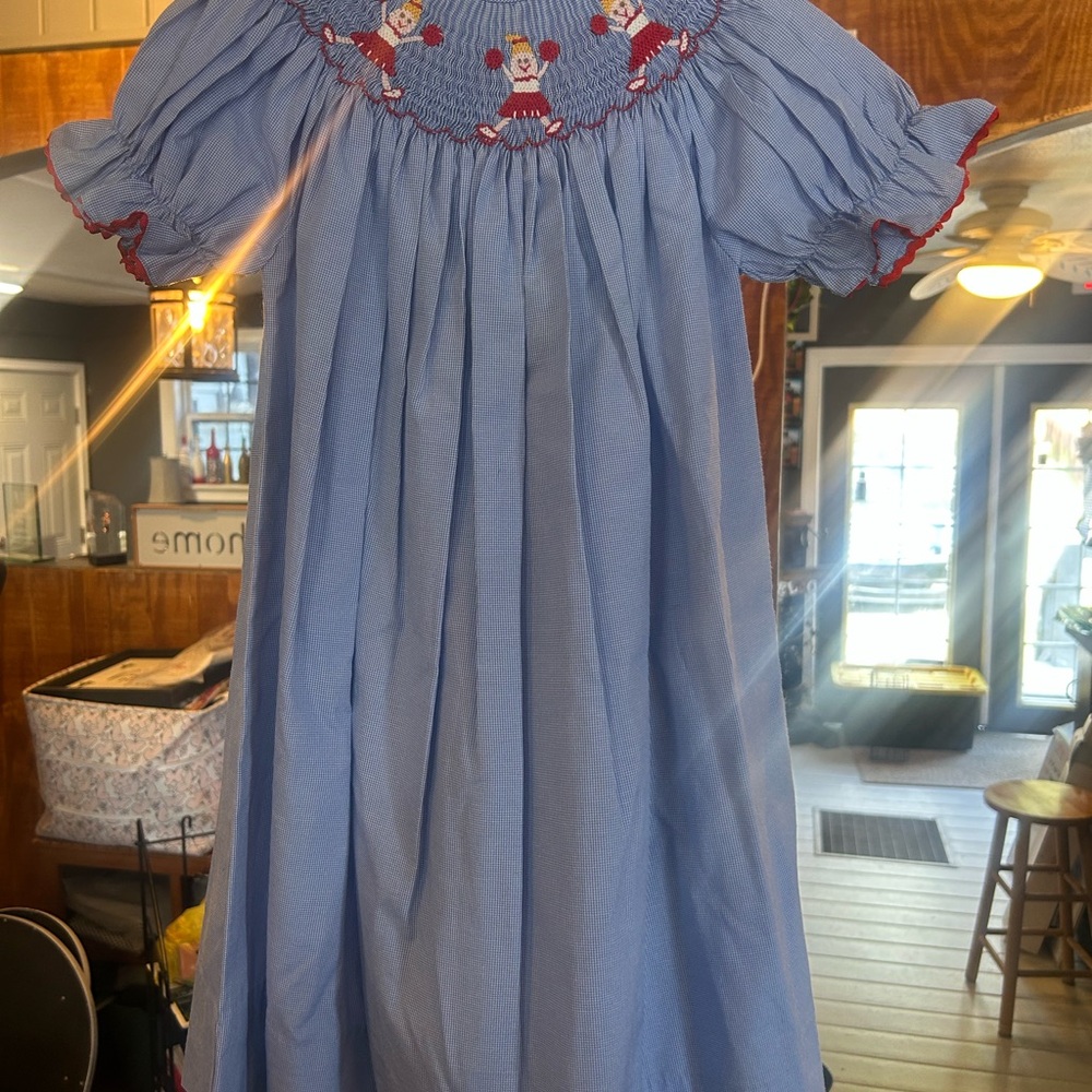 Adorable Blue Smocked Kids Dress